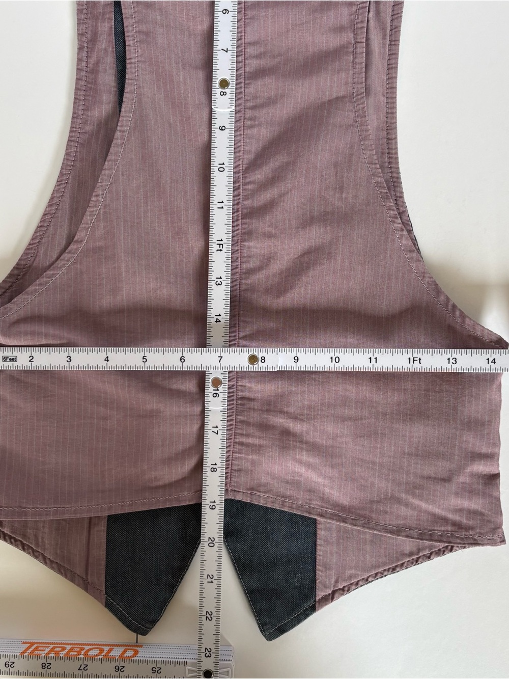 Rare Superfine Tate Storm Waistcoat Vest Size 2 Made In Italy Denim - Picture 9 of 12